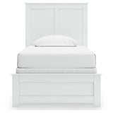 Bostwick Shoals White Twin Panel Bed footboard view