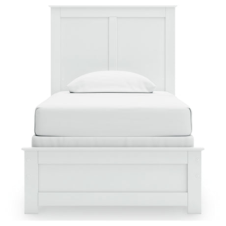 Bostwick Shoals White Twin Panel Bed footboard view