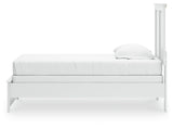 Bostwick Shoals White Twin Panel Bed angled side profile