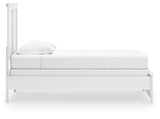 Bostwick Shoals White Twin Panel Bed top corner detail