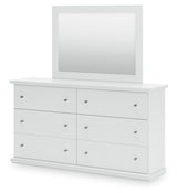 Bostwick Shoals White Dresser and Mirror open drawer detail