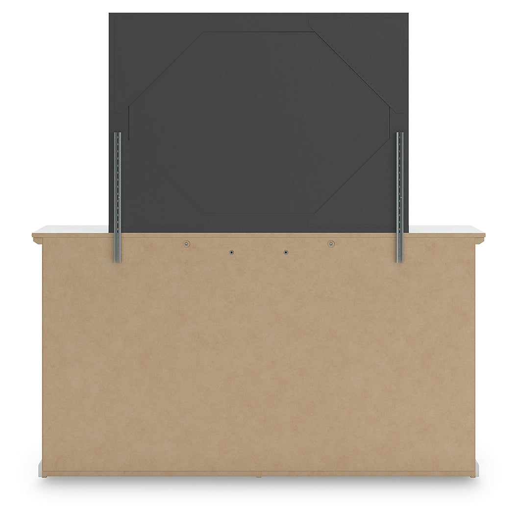 Bostwick Shoals White Dresser and Mirror side alternative angle
