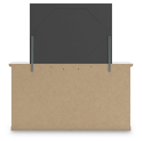 Bostwick Shoals White Dresser and Mirror side alternative angle