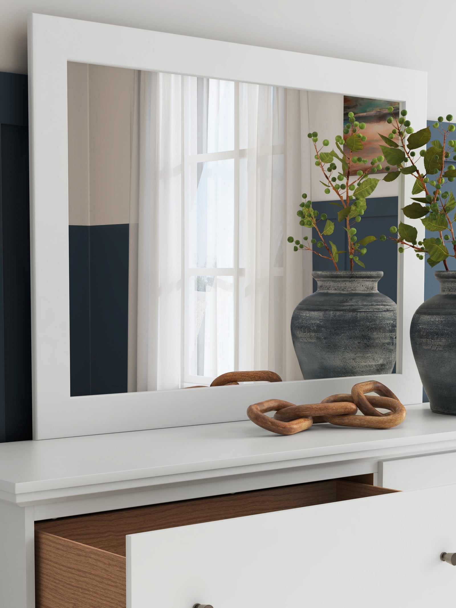 Bostwick Shoals White Bedroom Mirror