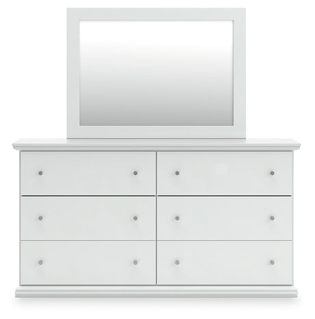 Bostwick Shoals White Dresser and Mirror back view