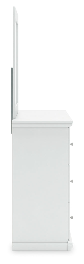 Bostwick Shoals White Dresser and Mirror drawer detail