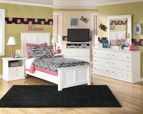 Bostwick Shoals White Twin Panel Bed side profile