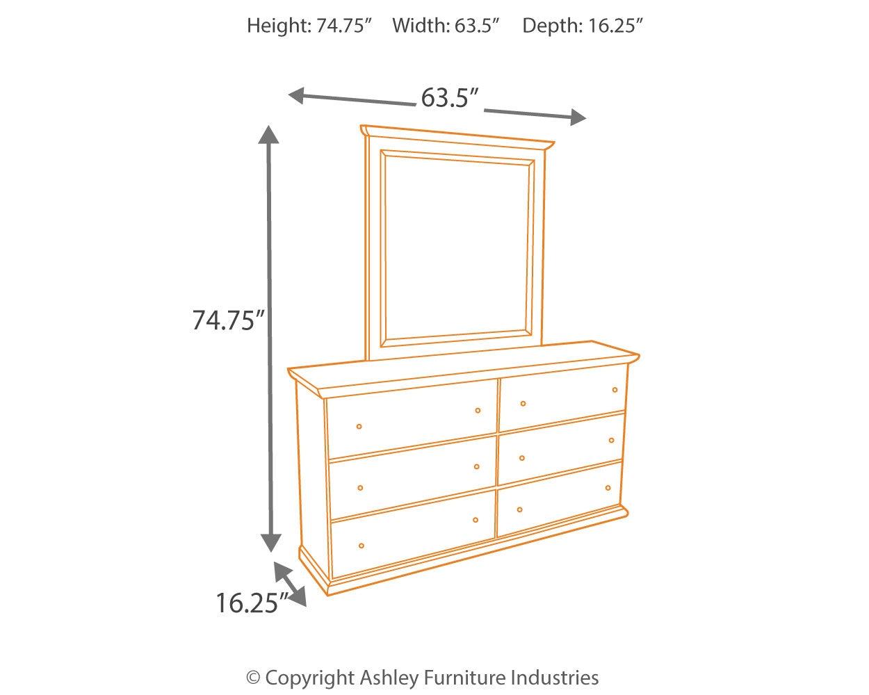 Bostwick Shoals White Dresser and Mirror example setup