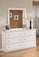 Bostwick Shoals White Dresser and Mirror close-up at Ella Furniture