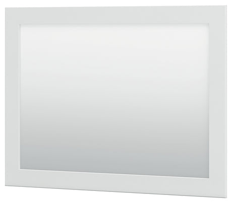 Bostwick Shoals white bedroom mirror alternate angled view