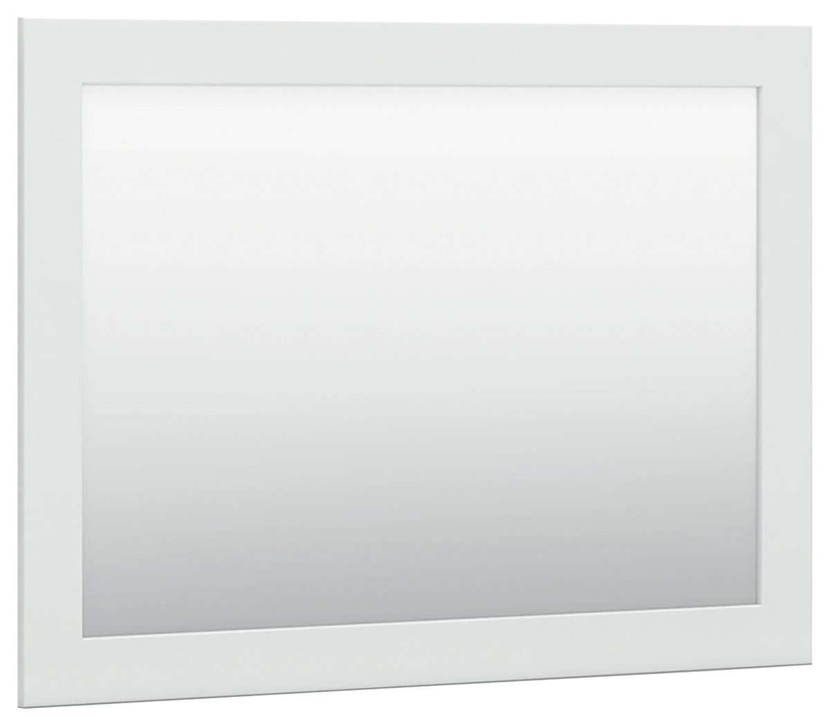 Bostwick Shoals white bedroom mirror angled side view