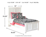 Bostwick Shoals White Twin Panel Bed alternative angle
