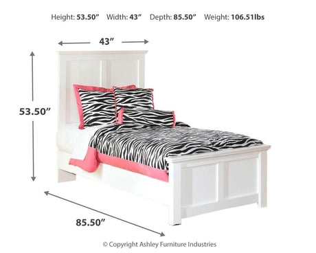 Bostwick Shoals White Twin Panel Bed alternative angle