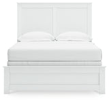 Full panel bed assembled in bedroom setting