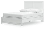Bostwick Shoals White Queen Panel Bed - headboard detail