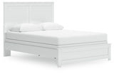 Bostwick Shoals White Queen Panel Bed - angled side view