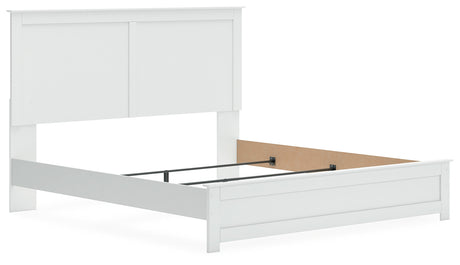 Bostwick Shoals White King Panel Bed headboard profile