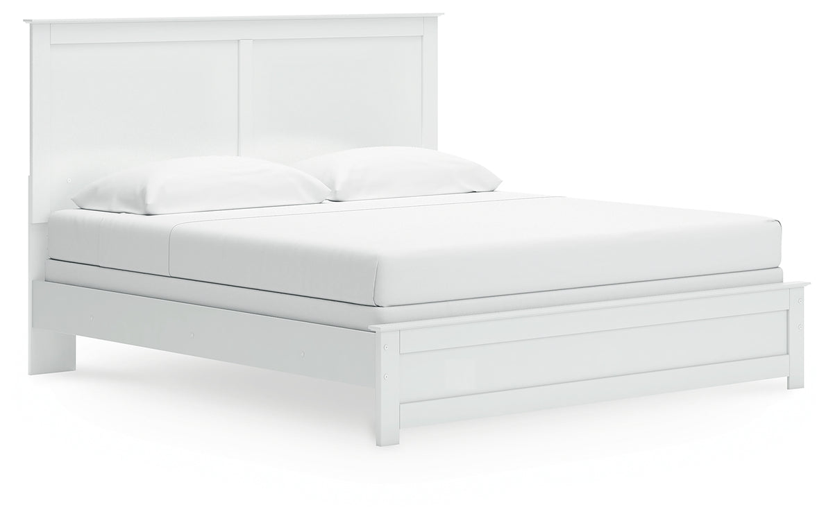 Bostwick Shoals White King Panel Bed side angle