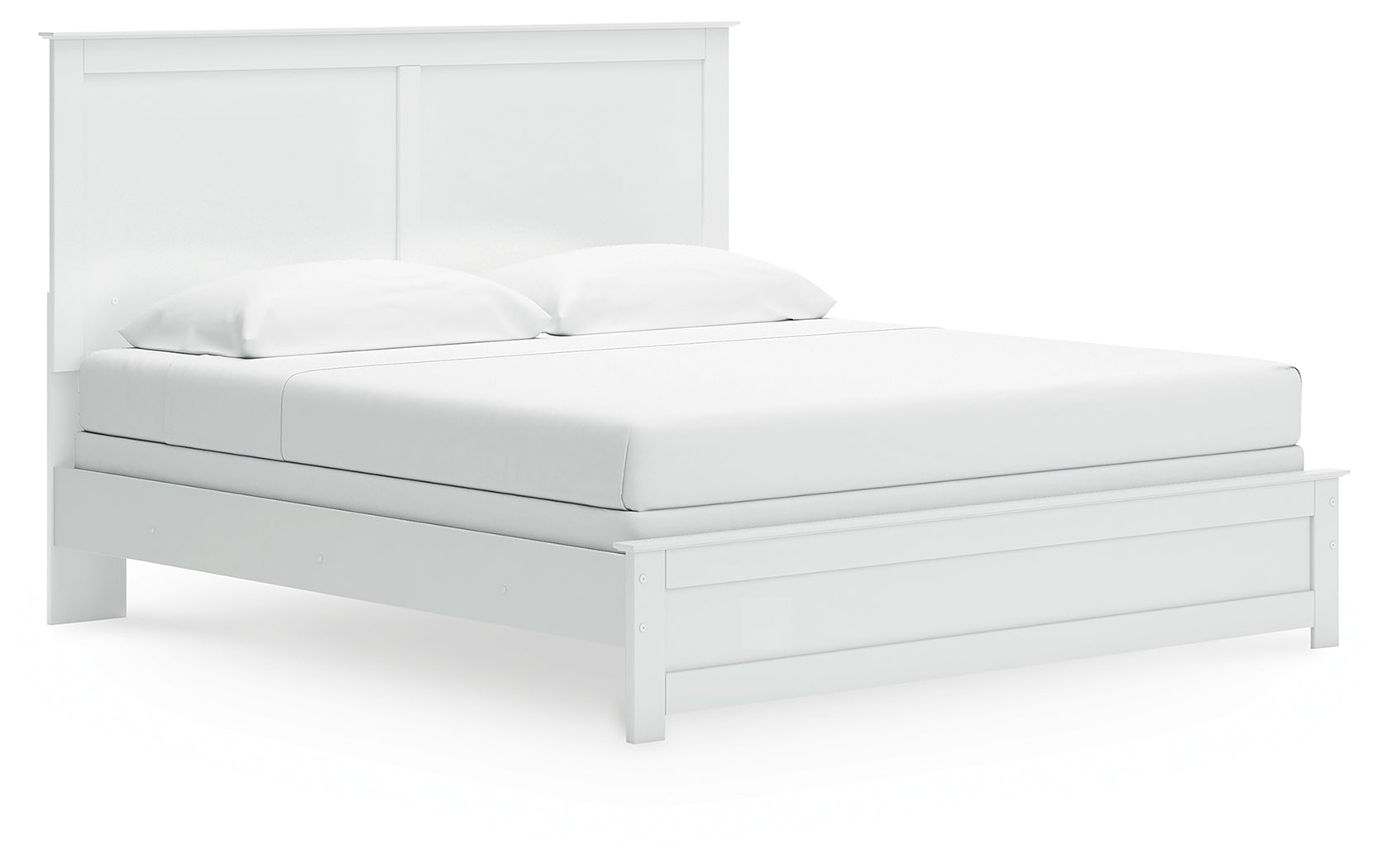 Bostwick Shoals White King Panel Bed side angle