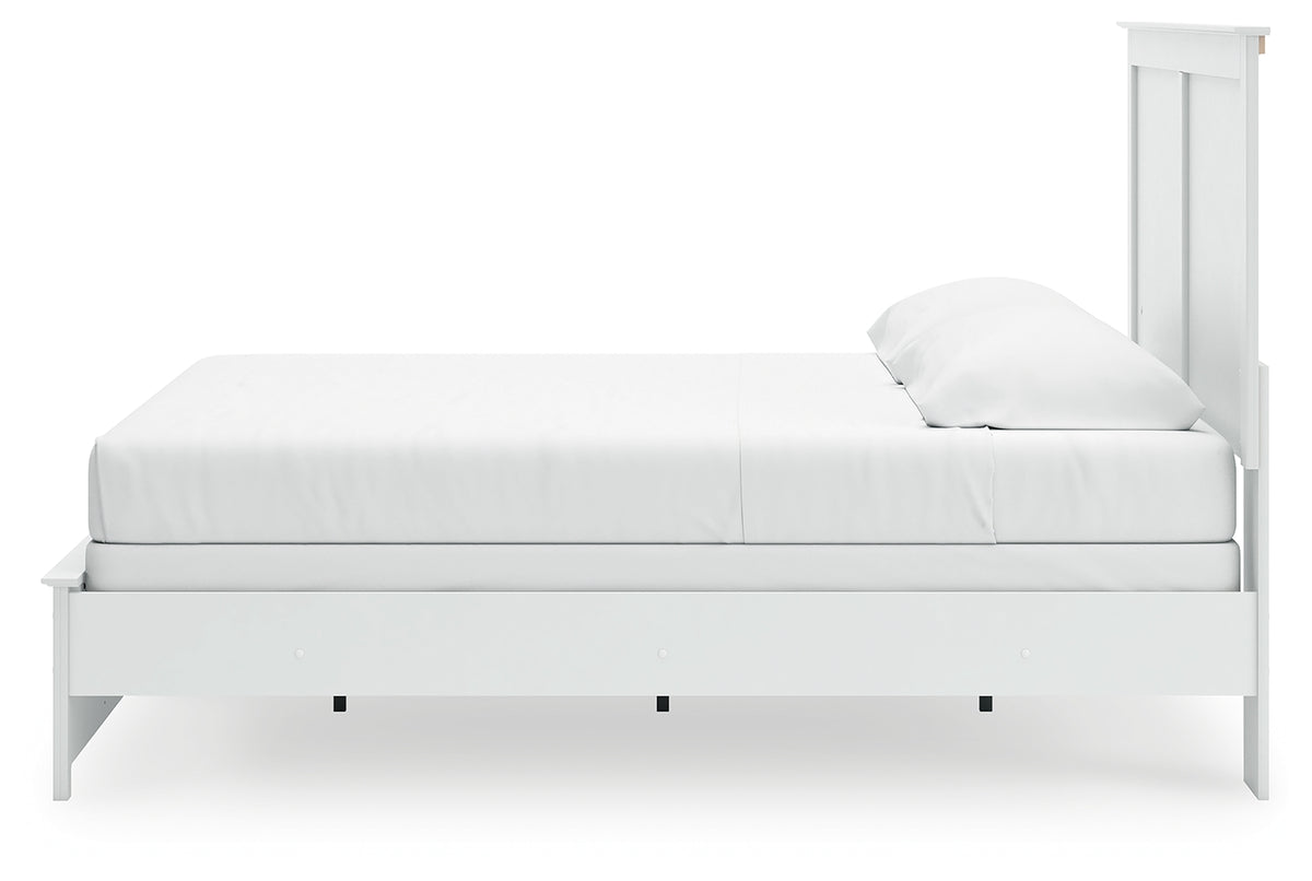 Bostwick Shoals White King Panel Bed angled perspective