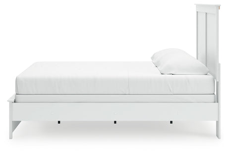 Bostwick Shoals White King Panel Bed angled perspective