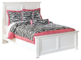 Full panel bed white finish angled corner