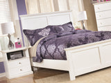 Close-up of pewter-tone knob on Bostwick Shoals white nightstand