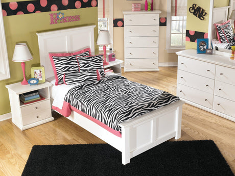 Bostwick Shoals White Twin Panel Bed detailed view