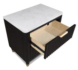 Kara Gray White 2 Drawers Nightstand
