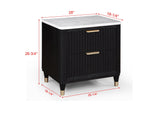 Kara Gray White 2 Drawers Nightstand