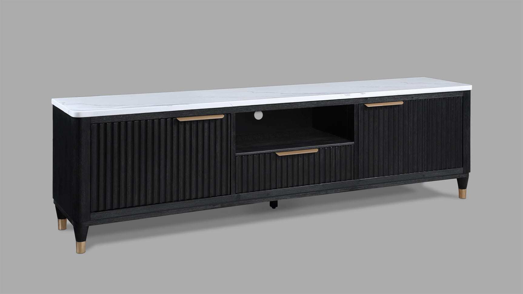 Kara Black TV Stand side angle