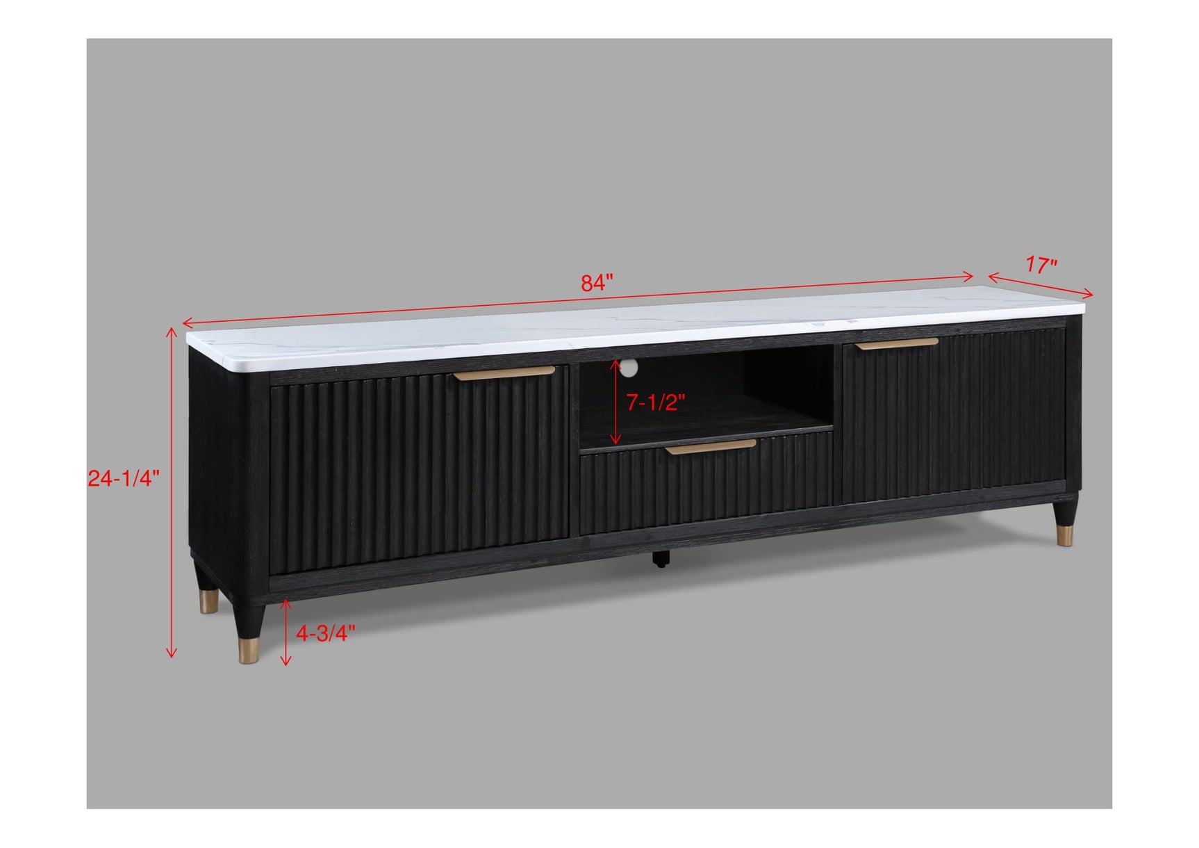 Kara Black TV Stand back view