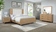 Kara Natural Upholstered Panel Bedroom Set - Queen & King Options room view by Crownmark | Decor Furniture