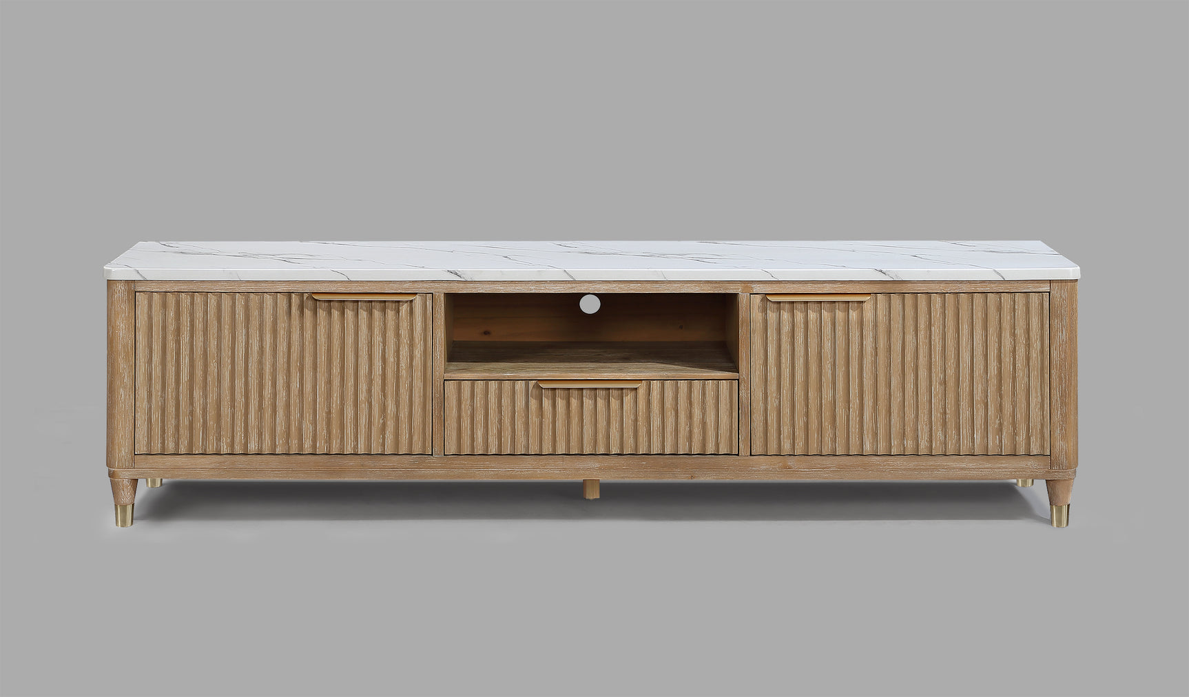 Kara TV Stand open shelving detail