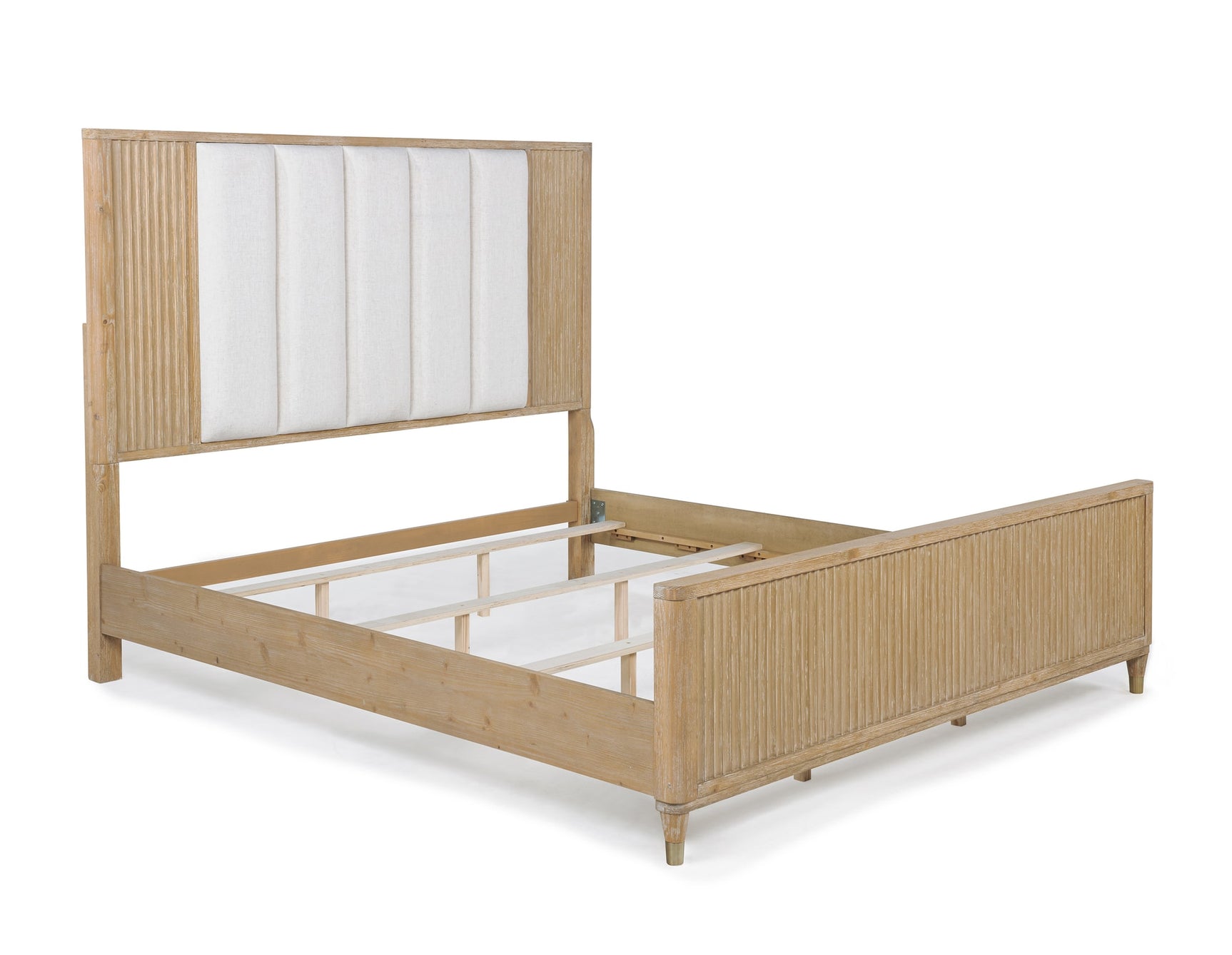 Kara Natural Upholstered Panel Bedroom Set - Queen & King Options king bed by Crownmark | Decor Furniture