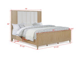 Kara Natural Upholstered Panel Bedroom Set - Queen & King Options king bed by Crownmark | Decor Furniture