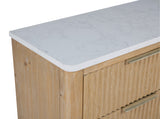 Kara Natural Upholstered Panel Bedroom Set - Queen & King Options detail view by Crownmark | Decor Furniture