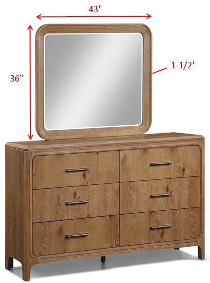 Westcott Nightstand in cerused natural wood, front angle view