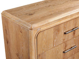 Westcott Nightstand in cerused natural wood, front angle view