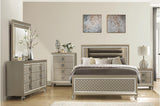 Loudon Pine Wood Dresser with Champagne Finish and Mirror
