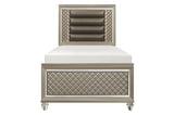 Nightstand with Champagne Finish and Acrylic Feet