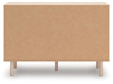 Side profile of Arloster Tan Dresser