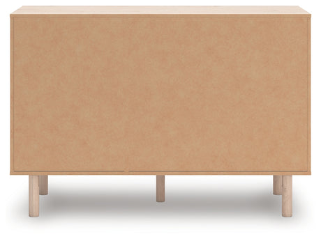 Side profile of Arloster Tan Dresser