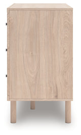 Close-up of light tan laminate finish and wood texture