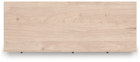Detailed view of drawer hardware with black finish