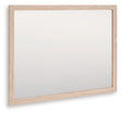 Arloster tan bedroom mirror angled side view