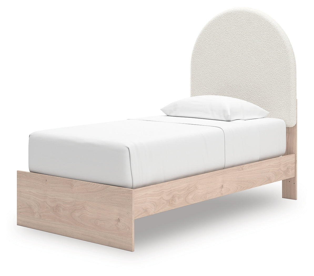 Storage drawers open on Arloster Twin Upholstered Panel Bed