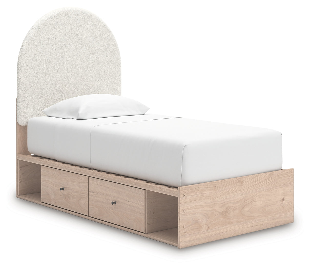 Arloster Twin Upholstered Panel Bed side angle