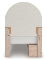 Arloster Twin Upholstered Panel Bed side and storage details