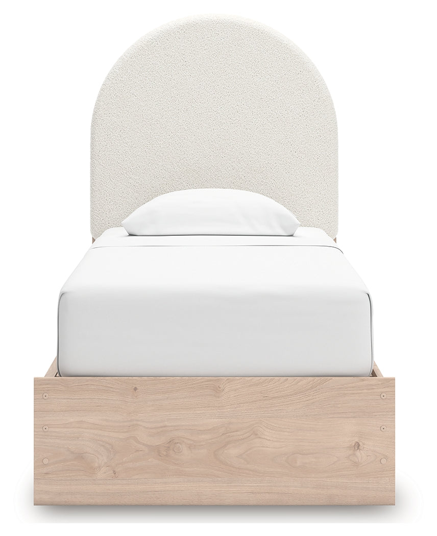 Arloster Twin Upholstered Panel Bed back view